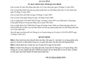 Quyết định 21/2015/QĐ-UBND sử dụng phần mềm quản lý văn bản điều hành trong nhà nước Quảng Bình