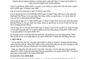 Quy chế phối hợp 412/QCPH-STP-SYT phòng chống HIV/AIDS hỗ trợ trợ giúp pháp lý Hải Phòng