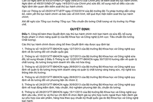 Quyết định 1491/QĐ-BKHCN 2015 công bố thủ tục hành chính mới sửa đổi Bộ Khoa học và Công nghệ