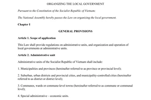 Law No. 77/2015/QH13 organizing the local Government