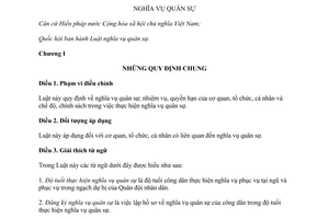 Luật nghĩa vụ quân sự 2015