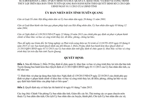 Quyết định 09/2015/QĐ-UBND sửa đổi quy định khai thác và bảo vệ công trình thủy lợi Tuyên Quang