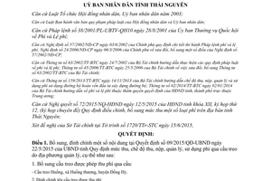 Quyết định 16/2015/QĐ-UBND đính chính 09/2015/QĐ-UBND thu nộp phí qua cầu treo Thái Nguyên