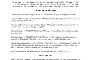 Quyết định 1546/QĐ-UBND 2015 đăn ký khai sinh cấp thẻ bảo hiểm trẻ em dưới 6 tuổi Bình Dương