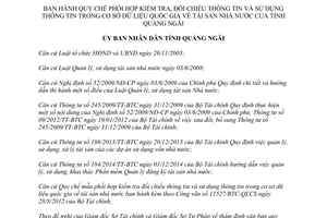 Quyết định 28/2015/QĐ-UBND phối hợp kiểm tra thông tin dữ liệu tài sản nhà nước Quảng Ngãi