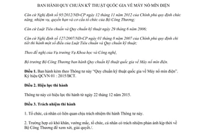 Thông tư 14/2015/TT-BCT ban hành Quy chuẩn kỹ thuật quốc gia về Máy nổ mìn điện