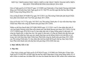 Kế hoạch 2042/KH-UBND 2015 công tác thanh niên Bình Dương 2016 2020