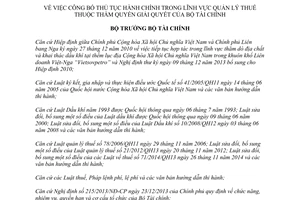 Quyết định 1194/QĐ-BTC 2015 công bố thủ tục hành chính lĩnh vực Quản lý thuế thuộc Bộ Tài chính