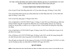 Quyết định 34/2015/QĐ-UBND đơn giá nhân công quản lý chi phí đầu tư xây dựng Ninh Thuận