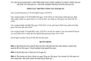 Quyết định 1761/QĐ-TCHQ 2015 phối hợp phát triển quan hệ đối tác Hải quan Doanh nghiệp