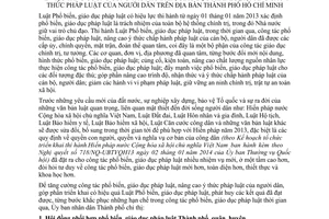 Chỉ thị 11/2015/CT-UBND phổ biến giáo dục pháp luật nâng cao ý thức pháp luật Hồ Chí Minh