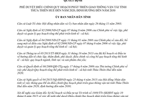 Quyết định 1174/QĐ-UBND 2015 Điều chỉnh Quy hoạch phát triển giao thông vận tải Thừa Thiên Huế