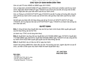 Quyết định 2401/QĐ-UBND 2015 công bố thủ tục hành chính của Sở giao thông Hà Tĩnh