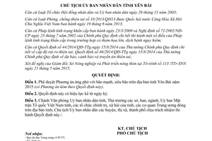 Quyết định 1126/QĐ-UBND 2015 Phương án ứng phó với bão mạnh siêu bão Yên Bái