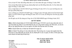 Quyết định 1164/QĐ-UBND 2015 bãi bỏ Quyết định 25/2012/QĐ-UB An Giang