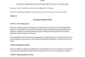 Law No. 82/2015/QH13 natural resources and environment of sea and islands