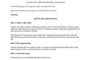 Luật tài nguyên môi trường biển và hải đảo 2015