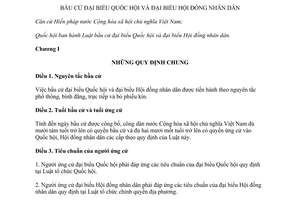 Luật Bầu cử đại biểu Quốc hội và đại biểu Hội đồng nhân dân 2015