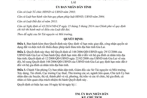 Quyết định 14/2015/QĐ-UBND hạn mức giao đất quyền sử dụng đất diện tích tối thiểu tách thửa Gia Lai