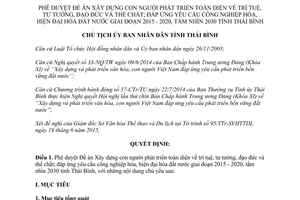 Quyết định 1413/QĐ-UBND xây dựng con người phát triển toàn diện Thái Bình 2015 2020 2030