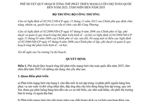 Quyết định 6481/QĐ-BCT 2015 Quy hoạch tổng thể phát triển mạng lưới chợ toàn quốc đến 2025