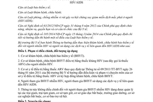 Thông tư 15/2015/TT-BYT khám chữa bệnh bảo hiểm y tế đối người nhiễm HIV/AIDS