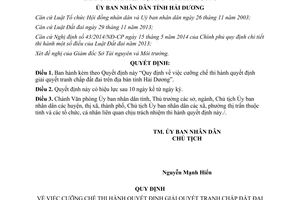 Quyết định 09/2015/QĐ-UBND cưỡng chế thi hành giải quyết tranh chấp đất đai Hải Dương