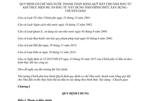 Quyết định 23/2015/QĐ-TTg thanh toán bằng quỹ đất cho nhà đầu tư khi thực hiện dự án đầu tư xây dựng