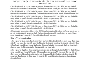 Thông tư liên tịch 02/2015/TTLT-BNG-BNV chức năng nhiệm vụ cơ cấu tổ chức Sở Ngoại vụ