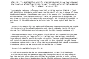 Thông báo 493/TB-BGDĐT 2015 Đổi mới đào tạo bồi dưỡng cán bộ quản lý và giáo viên phổ thông