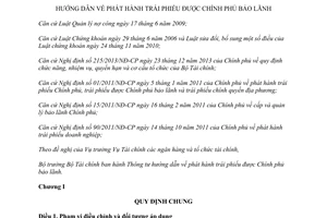 Thông tư 99/2015/TT-BTC hướng dẫn phát hành trái phiếu được Chính phủ bảo lãnh