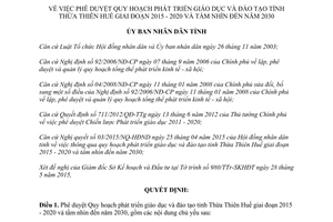 Quyết định 1235/QĐ-UBND 2015 phát triển giáo dục đào tạo Thừa Thiên Huế