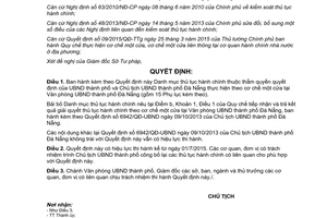 Quyết định 4676/QĐ-UBND 2015 Danh mục thủ tục hành chính thuộc Ủy ban nhân dân Đà Nẵng