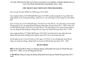 Quyết định 2407/QĐ-UBND 2015 Nâng cao năng lực phòng chống bệnh sán lá gan Thanh Hóa