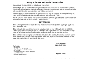 Quyết định 2519/QĐ-UBND 2015 công bố thủ tục hành chính của Sở Y tế Hà Tĩnh