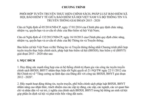 Chương trình 2388/CTr-BHXH-BTTTT 2015 thực hiện chính sách pháp luật bảo hiểm xã hội y tế