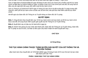Quyết định 1872/QĐ-UBND 2015 công bố thủ tục hành chính Sở Thông tin và Truyền thông Cần Thơ