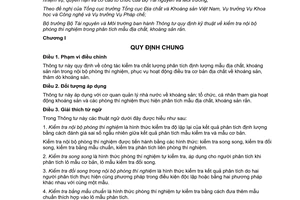 Thông tư 37/2015/TT-BTNMT Quy định kỹ thuật phòng thí nghiệm phân tích mẫu địa chất khoáng sản