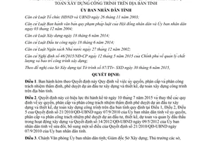 Quyết định 11/2015/QĐ-UBND ủy quyền phân công thẩm định dự án xây dựng công trình Bình Định