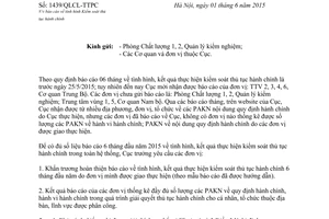 Công văn 1439/QLCL-TTPC 2015 Kiểm soát thủ tục hành chính
