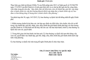 Công văn 885/UBTVQH13 2015 thành lập giải thể nhập chia điều chỉnh địa giới hành chính dưới cấp tỉnh