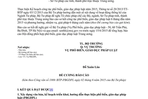 Công văn 1869/BTP-PBGDPL phổ biến giáo dục pháp luật 6 tháng đầu năm 2015