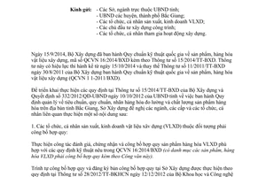 Công văn 560/SXD-KT&VLXD 2015 công bố hợp quy sản phẩm hàng hóa vật liệu xây dựng Bắc Giang