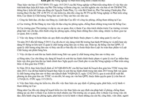 Công văn 1491/QLCL-TTPC 2015 thực hiện Kết luận của Phó Thủ tướng và Đoàn công tác