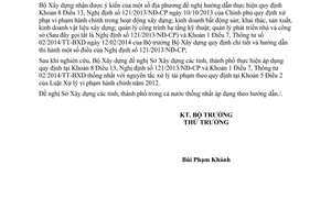 Công văn 1214/BXD-TTr 2015 quy định xử phạt vi phạm hành chính trong hoạt động xây dựng