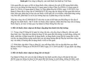 Công văn 10107/QLD-ĐK 2015 cập nhật thông tin dược lý đối với thuốc chứa valproat