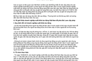 Công văn 2176/LĐTBXH-QLLĐNN 2015 đưa lao động sang Đài Loan làm việc