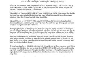 Công văn 5267/TCHQ-TXNK 2015 giải đáp thắc mắc thủ tục hải quan