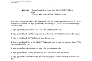 Công văn 182/VKSTP-TCCB 2015 triển khai Nghị quyết Ủy ban thường vụ Quốc hội Hồ Chí Minh