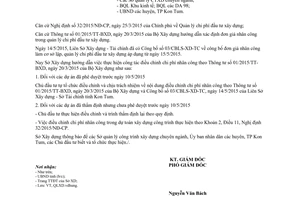 Công văn 306/SXD-QLXD 2015 điều chỉnh dự toán xây dựng công trình Kon Tum